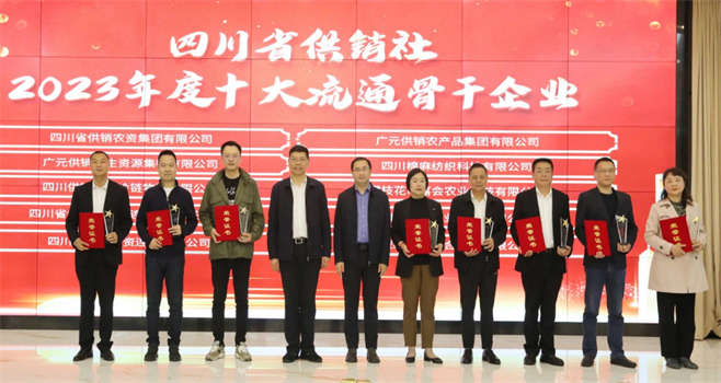 四川省棉麻集團(tuán)有限公司相關(guān)單位和個(gè)人榮獲四川省供銷社“2023年度十大流通骨干企業(yè)、最美供銷人”榮譽(yù)獎(jiǎng)項(xiàng)